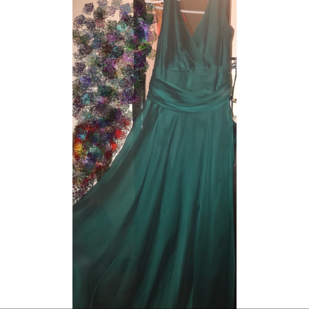 Dessy collection emerald green dress